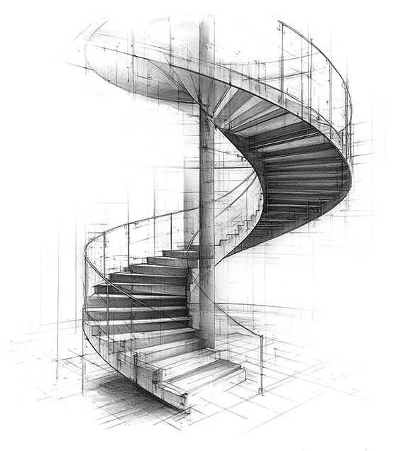 Dessin RP Metal - Escalier circulaire